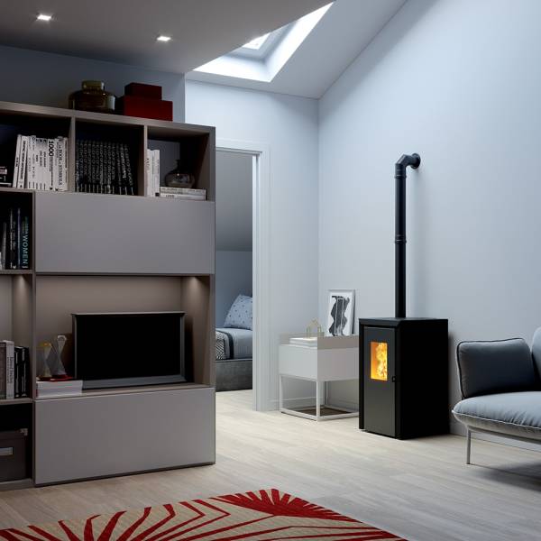 Photo Poêle à Granulés Bassano 5 noir de chez Invicta sur Perpignan dans les Pyrénées-Orientales